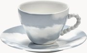 Chávena de café em porcelana com acabamento artesanal Les Objets Mouleversants com pires