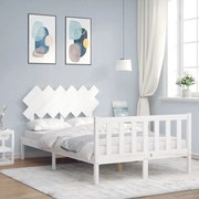 vidaXL Cama sem colchão 120x200 cm madeira de pinho maciça branco