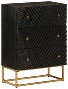 vidaXL Cómoda 55x30x76 cm madeira de mangueira maciça e ferro preto