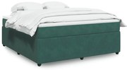 vidaXL Cama com molas/colchão 180x200 cm veludo verde-escuro