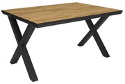 Mesa de sala de jantar | 6 pessoas | 140 | Robusto e estável graças à sua estrutura e pernas sólidas | Ideal para reuniões familiares | Oak e  preta |