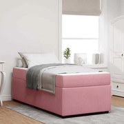 vidaXL Estrutura da Cama com colchão Rosa 90 x 190 cm tecido