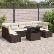 vidaXL Conjunto de Sofá de Jardim de 8 Peças com Almofadas Marrons em Rattan Sintético