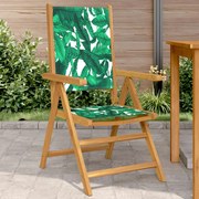 vidaXL Cadeiras de jardim 2 pcs acácia maciça/tecido padrão de folhas