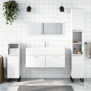 vidaXL Armário de casa de banho com espelho madeira processada branco