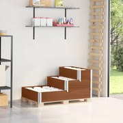 vidaXL Canteiro elevado de 3 níveis 120x80 cm pinho maciço castanho