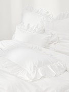 Capa de edredão em percal de algodão lavado com folho Louane