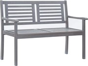 vidaXL Banco jardim 2 lugares 120 cm madeira eucalipto maciça cinzento