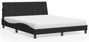 vidaXL Cama com colchão Hanko 160x200 cm veludo preto