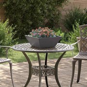 vidaXL Vaso de Jardim Preto 40 x 40 x 15 cm Aço laminado a frio