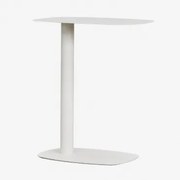 Mesa De Apoio Retangular 40x25 Cm Em Metal Odelia Gardénia Branco & ↑50 Cm - Sklum