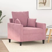 vidaXL Poltrona 60 cm veludo rosa