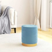 vidaXL Banqueta com arrumação redonda veludo 31 x 37 cm azul-claro