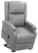 vidaXL Poltrona elevatória tecido cinzento-claro