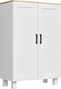HOMCOM Armário de Sala de Estar Moderno Armário de Armazenamento com 2 Portas Prateleira Ajustável e Base Elevada 60x30x90 cm Branco | Aosom Portugal