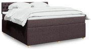 vidaXL Cama com molas/colchão 180x200 cm tecido castanho-escuro