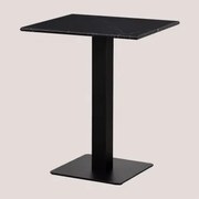 Mesa Bar Quadrada Em Mármore Livanto Mármore Preto & ↔︎ 60 Cm & Preto - Sklum