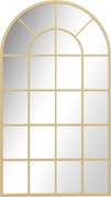 HOMCOM Espelho verrière arco estilo industrial janela arcade metal 110 x 65 cm dourado | Aosom Portugal