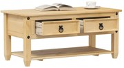 vidaXL Mesa de centro com gavetas Corona 100x48x45 cm pinho maciço