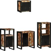 vidaXL Conjunto de Móveis para Banheiro 4 pcs Madeira Reforçada Sólida