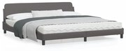 vidaXL Estrutura cama c/ cabeceira 200x200cm couro artificial cinzento