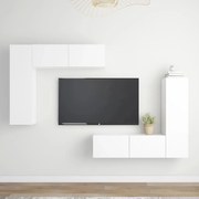 vidaXL 4 pcs conjunto de móveis de TV derivados de madeira branco