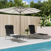 vidaXL Espreguiçadeiras dobráveis 2 pcs textilene e aço preto