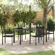 vidaXL Conjunto de Jantar de Jardim com 5 Peças em PVC Rattan Preto