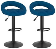 vidaXL Bancos de bar 2 pcs veludo azul