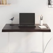 vidaXL Tampo de mesa com bordas vivas maciço tratado castanho-escuro