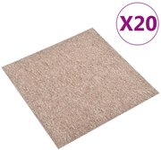 Ladrilhos carpete para pisos 20 pcs 5 m² 50x50 cm bege