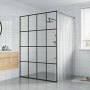 vidaXL Divisória de chuveiro vidro transparente temperado 140x195 cm