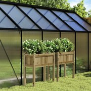 vidaXL Vasos/floreiras de jardim com pernas 2 pcs pinho impregnado