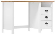 vidaXL Secretária Hill c/ 3 gavetas 120x50x74 cm pinho maciço