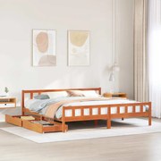 vidaXL Cama sem colchão 180x200 cm pinho maciço castanho-mel