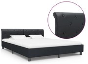 vidaXL Estrutura de cama 160x200 cm couro artificial preto