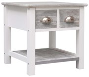 vidaXL Mesa de apoio 40x40x40 cm madeira de paulownia cinzento
