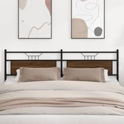 vidaXL Cabeceira de cama 193cm derivados madeira/aço carvalho castanho