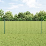 Cerca Euro com 11 Postes U Verde 1x25 m Aço