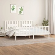 vidaXL Estrutura de cama com cabeceira 200x200 cm pinho maciço branco
