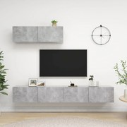 vidaXL Móveis de TV 3 pcs derivados madeira cinzento cimento