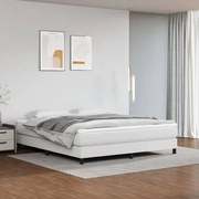 Cama com molas/colchão 180x200 cm couro artificial branco