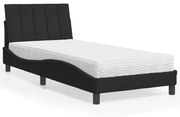 Cama com colchão 90x190 cm veludo preto