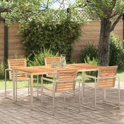 vidaXL MesaDeJantar Castanho 180 x 90 x 75 cm Madeira de Teca Sólida