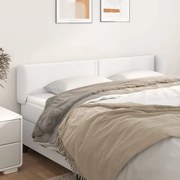 Cabeceira de cama c/ abas couro artificial203x23x78/88cm branco