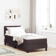vidaXL Cama Box com colchão Marrom Escuro 80 x 200 cm tecido