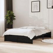 vidaXL Estrutura cama pequena casal 120x190 cm pinho maciço preto