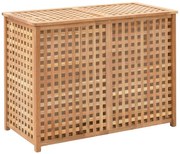 vidaXL Cesto para roupa suja 87,5x46x67 cm madeira de nogueira maciça