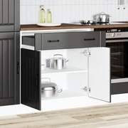 vidaXL Armário de cozinha baixo Lucca derivados de madeira preto