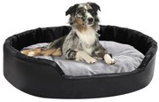 vidaXL Ninho p/ cães 90x79x20 cm pelúcia/couro artificial preto/cinza